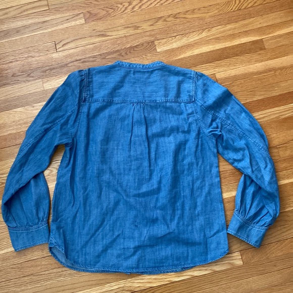 J.Crew Point Sur Puff Sleeve Chambray Top - Picture 6 of 7